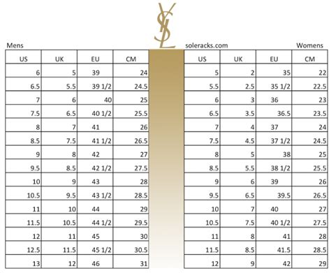 st laurent shoes size chart.